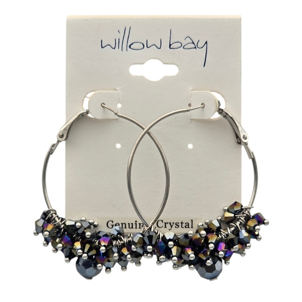 Willow Bay‎ Genuine Crystal Hoop Earrings - NEW - Retail $20